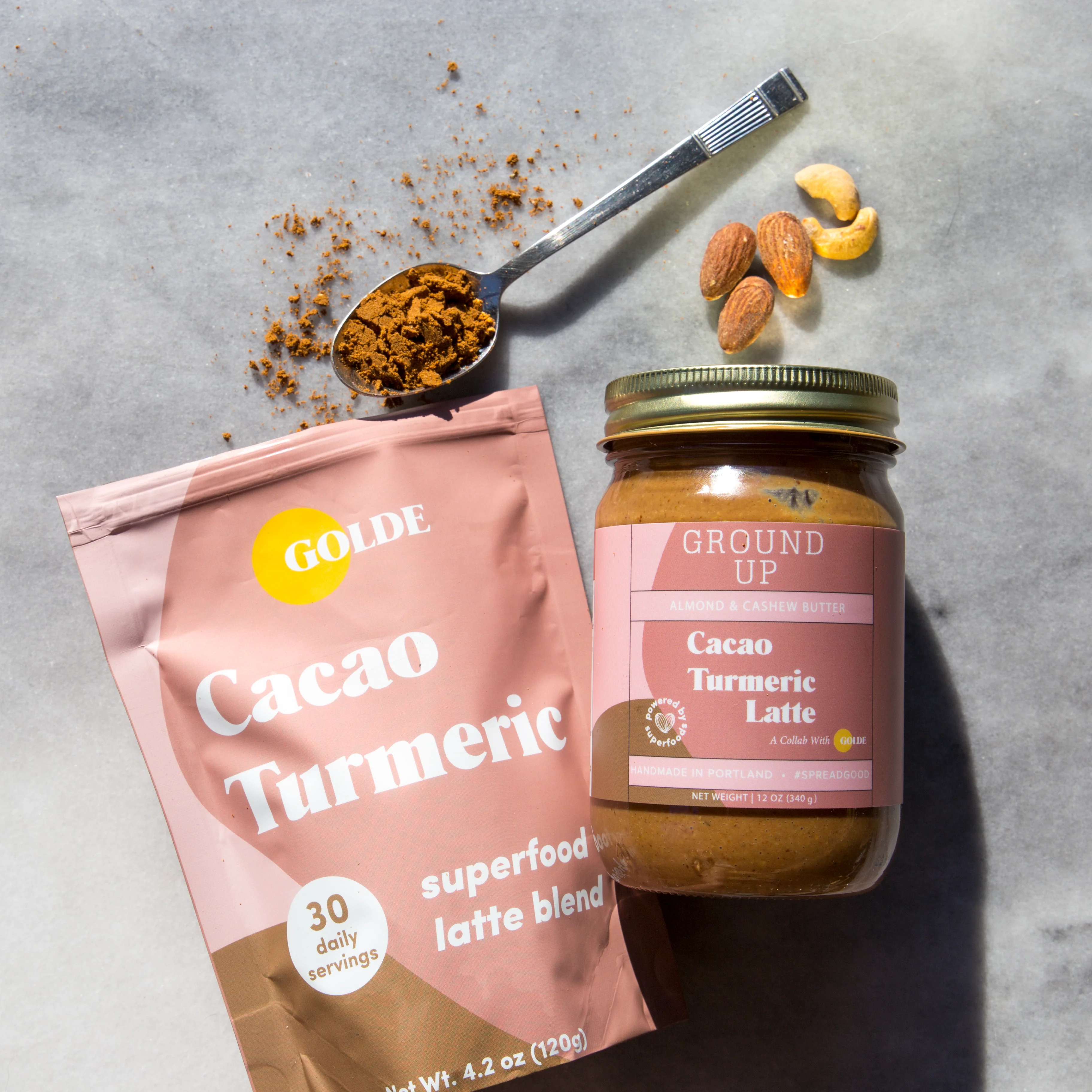 Golde Cacao Turmeric Latte Almond + Cashew Butter - Image 3